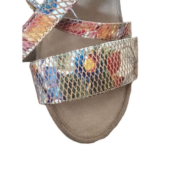 Aerosoles floral Plushed Together Open Toe floral faux snakeskin Wedge Sandal 10 - Picture 4 of 9